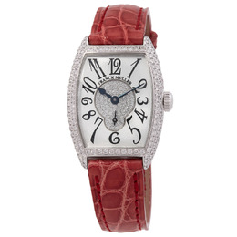 Franck Muller Cintree Curvex Hand Wind Diamond Silver Dial Watch 1750 S6 G D CD OG