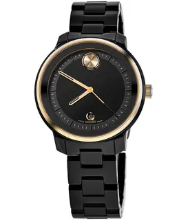 Authentic Movado Bold Verso 3600936 Black Dial Ceramic Women's Watch