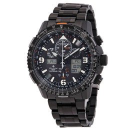 Citizen Promaster Skyhawk A-T Perpetual Alarm World Time Chronograph Analog-Digital Black Dial Mens Watch jy8075-51e