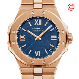 Chopard Alpine Eagle Automatic Chronometer 18kt Rose Gold Blue Dial Mens Watch 295363-5001