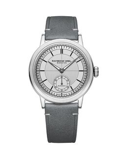 Часы Millesime Automatic с кожаным ремешком и малой секундной стрелкой, 39,5 мм Raymond Weil, серый 5182678 | gray