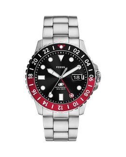 Синие часы GMT, 46 мм Fossil, черный 5304005 | black