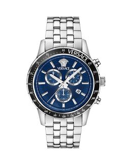Спортивные часы-браслет с хронографом, 44 мм Versace, серебряный 5465154 | silver