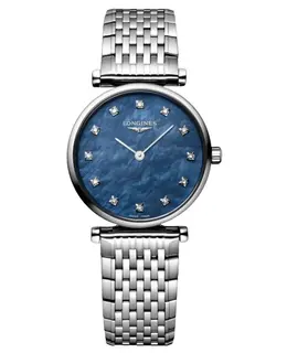 Longines La Grande Classique Quartz 24mm Blue Mother of Pearl Diamond Dial Steel Women's Watch - Model L4.209.4.81.C