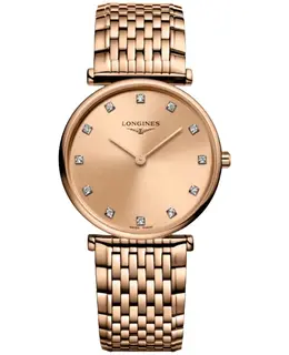 Longines La Grande Classique Quartz Rose Gold Diamond Dial Steel Women's Watch l4.512.1.90.e