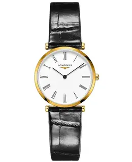 Longines La Grande Classique Quartz White Dial Black Alligator Leather Strap Women's Watch Model L4.512.2.11.B