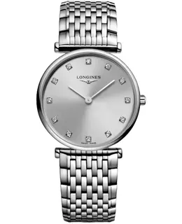 Longines La Grande Classique Quartz Grey Diamond Dial Steel Women's Watch Model L4.512.4.70.C