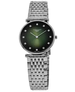 Longines La Grande Classique Quartz Green Diamond Dial Steel Women's Watch L4512492C
