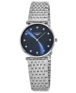 Longines La Grande Classique Quartz Blue Dial Diamond Stainless Steel Women's Watch l4.512.4.97.c