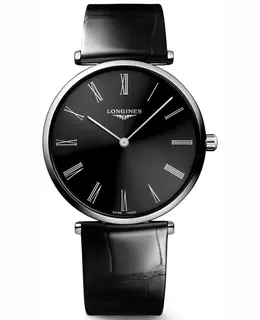 Longines La Grande Classique Quartz Black Dial Leather Strap Women's Watch l4.866.4.51.b