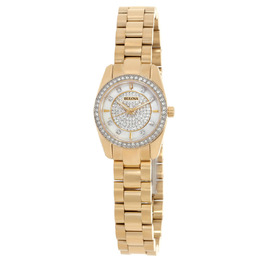 Bulova Crystal Quartz White Dial Ladies Watch and Bracelet Gift Set 98X137