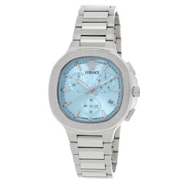 Versace V-Chrono Square Chronograph Quartz Turquoise Dial Watch - Model: vevca0324