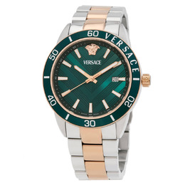 Versace Greca Urban Quartz Green Dial Mens Watch VEYCA0624