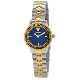 Versace V-Icon Quartz Blue Dial Ladies Watch with Two-tone Bracelet - Article No VEUCA0524