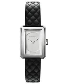Chanel Boy-Friend Steel Silver Dial Leather Strap Women's Watch h6401