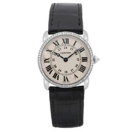 Pre-owned Cartier Ronde Louis Quartz Diamond Silver Dial Ladies Watch 2887