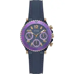 Guess gugw0466l2ac Blue Silicone Analog Watch with Mineral Glass