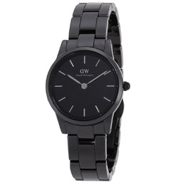 Daniel Wellington Iconic Link Ceramic Quartz Black Dial Ladies Watch, Model DW00100415