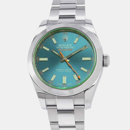 Rolex Blue Stainless Steel Milgauss 1136819 Automatic Men's Wristwatch