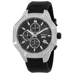 Timex UFC King Chronograph Quartz Crystal Black Dial Mens Watch TW2V99300JR