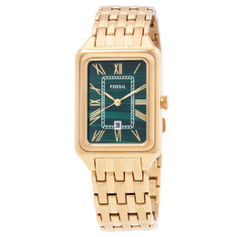 Fossil Raquel ES5341 - Yellow Gold-tone Stainless Steel Rectangle Watch