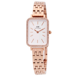 DW00100672 Daniel Wellington Quadro - Elegant Ladies Quartz Watch with White Dial and Rose Gold Tone