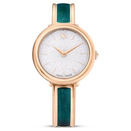 Swarovski 5709816 - Ladies' Quartz Analog Watch with Rose Gold-tone Case and Green Enamel Bracelet