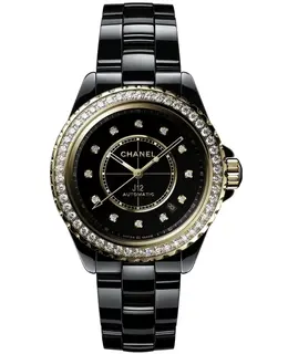 Chanel J12 Diamond Black Dial Ceramic Men's Watch h9837