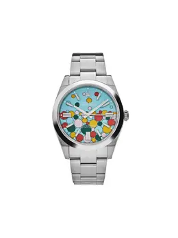 Rolex 2024 Pre-Owned Oyster Perpetual WR2P36C Sky Blue Dial Round Luminescent Hands Illuminated Seconds Hand Automatic Movement Signature