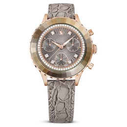 Swarovski Octea Chrono Quartz Crystal Grey Dial Watch (Model: 5671153)