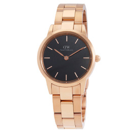 Daniel Wellington Iconic Link Quartz Black Dial Ladies Watch - DW00100214