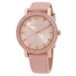 Michael Kors Corey Quartz Crystal Rose Gold Dial Ladies Watch - MK2987