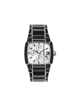 Diesel Dz4644 45mm Square White Dial with Arabic Indices, Baton Hands and Chronograph Counters - Stainless Steel Screw Down Crown