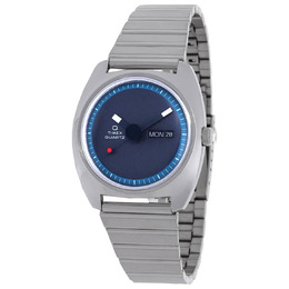 Men's Timex Q 1975 Enigma Reissue Quartz Watch with Blue Dial