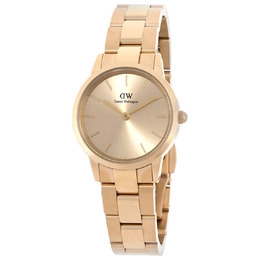 Daniel Wellington Iconic Link Quartz Gold Dial Ladies Watch - dw00100403
