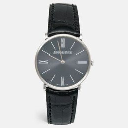Audemars Piguet Grey Platinum Alligator Leather Jules Audemars 14667PT.OO.A001CR.01 Men's Wristwatch 32 mm 1142050