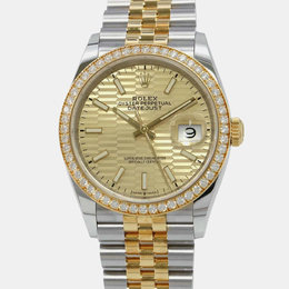 Rolex Datejust (126283RBR) in Yellow Gold and Stainless Steel, Featuring Champagne Dial and Diamonds