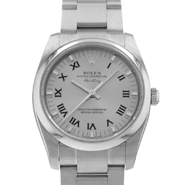 Pre-owned Rolex Air King Mens Automatic Chronometer Watch with Silver Dial and Stainless Steel Oyster Bracelet
