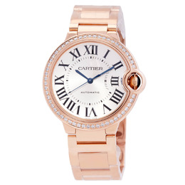 Cartier Ballon Bleu Automatic Diamond Silver Dial Ladies Watch WJBB0064