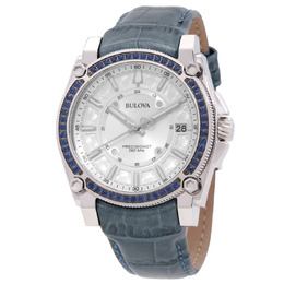 Bulova Precisionist 96J126 - Ladies Quartz Watch with Silver Dial and Stainless Steel Case