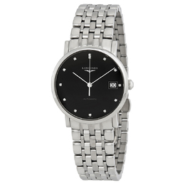 Pre-owned Longines Elegant Diamond Black Dial Unisex Watch l4.809.4.57.6