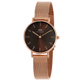 dw00100477 Daniel Wellington Petite Amber 32mm Brown Dial Ladies Watch