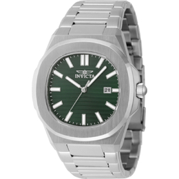 Men's Invicta 48323 Speedway Quartz Green Dial Watch - Silver Stainless Steel Case and Bracelet