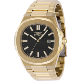 Invicta 48516 Speedway Mens Quartz Watch Black Dial Gold-tone Stainless Steel