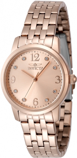Invicta Angel 48257 Ladies Quartz Crystal Rose Gold Dial Watch