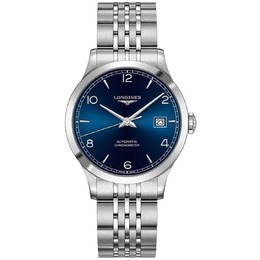 Мужские часы Longines Record с синим циферблатом из нержавеющей стали L2.820.4.96.6 7921144758332 | blue