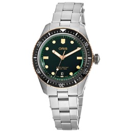 Мужские часы Oris Divers Sixty-Five из нержавеющей стали с зеленым циферблатом 01 733 7707 4357-07 8 20 18 7916876595260 | green