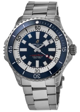 Мужские часы Breitling Superocean Automatic 46 с синим циферблатом и стальным корпусом A17378E71C1A1 7838304010300 | blue