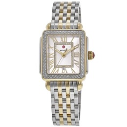 Женские часы Michele Deco Madison Diamond с белым циферблатом и двухцветной сталью MWW06G000002 7854420066364 | white