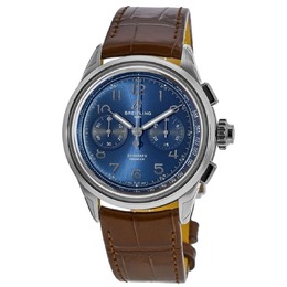 Breitling Premier B15 Duograph 42 синие часы с кожаным ремешком AB1510171C1P1 7887013019708 | blue